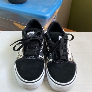 Vans tie black shoes-  great condition